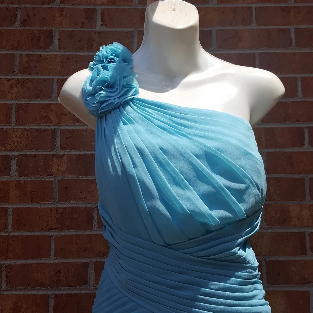 Floral Detailed One Shoulder Chiffon Dress DAVID'S  Spa - Picture 15 of 16